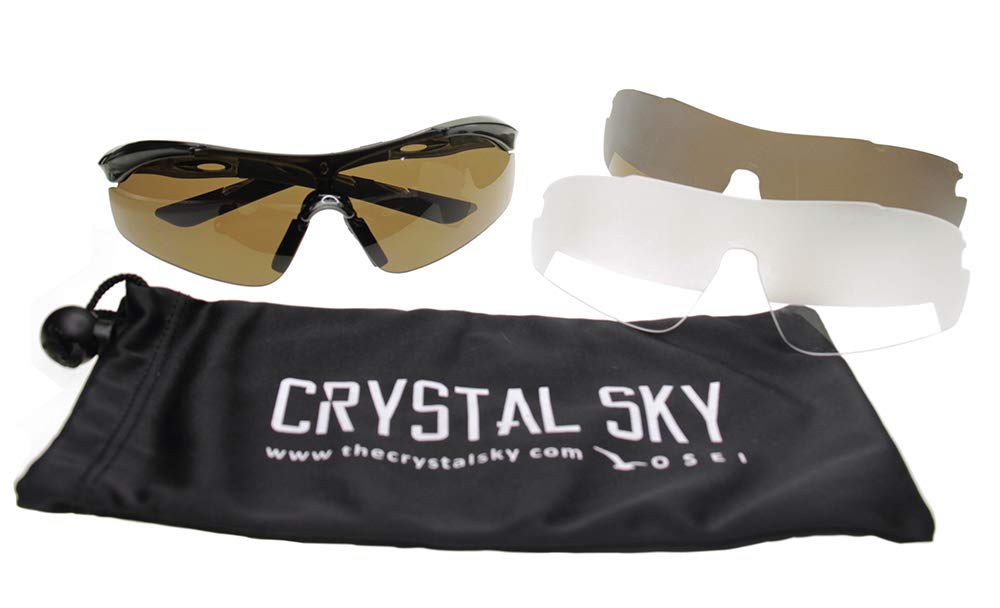 Crystal Sky Sunglasses with Two Sets of IFR Lenses (Clear and Brown)