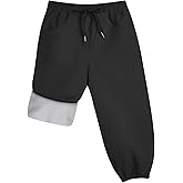 QBK Toddler Snow Pants Kids Fleece Lined Waterproof Ski Pants For Boys And Girls