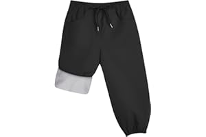 QBK Toddler Snow Pants Kids Fleece Lined Waterproof Ski Pants For Boys And Girls