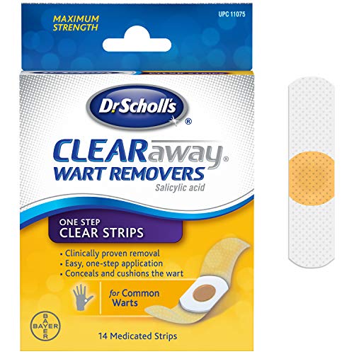 Dr. Scholl’s Clear Away One Step Salicylic Acid Wart Remover Strips, 14-Count Boxes (Pack of 3) (Pack May Vary)
