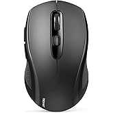 TECKNET Bluetooth Mouse, 4000DPI Wireless Mice for Laptop 2-in-1(BT 5.0/3.0+2.4Ghz) Computer Portable PC Mouse Wireless with USB Receiver for Mac (USB-A+Bluetooth, Black)