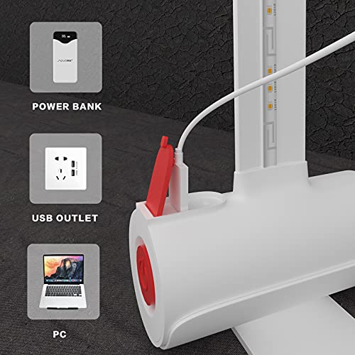 LED Reading Light, Book Light for Reading in Bed, Multifunctional USB Night Light Curlable Desk Lamp with USB Charging Port Suitable for Reading, Knitting, Camping, Repairing