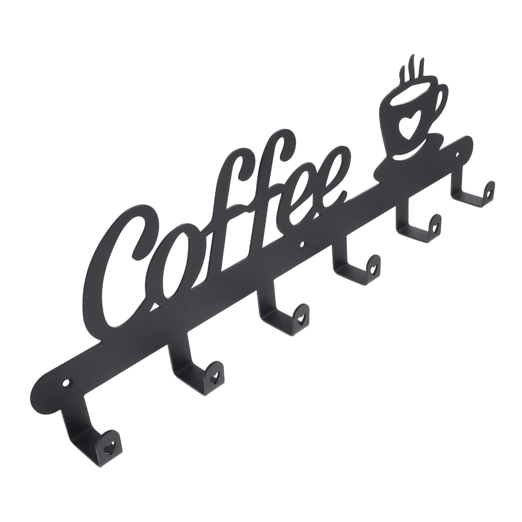 VILLFUL 1 Set Wall Mounted Coffee Mug Rack Organizer Station Vertical Rack Metal