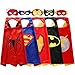 Zaleny Kids Superhero Dress up Costumes - 5 Satin Capes and 5 Felt Masks