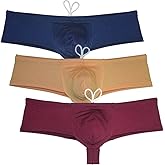 JAXFSTK Men's Brazilian Bikini Thong Swimwear Drawstring Swimsuit Shiny Cheeky Swim Boxer Briefs Trunks