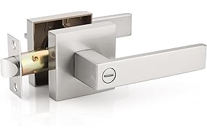 Probrico Brushed Satin Nickel Privacy Door Handles Privacy Door Levers Bed Bath Door Handles,Heavy Duty Interior Keyless Door