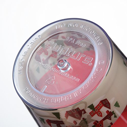 Cupture Holiday Christmas Tumbler Cup with Lid & Reusable Straw - 16 oz, 12 Pack (Holiday Theme)