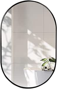 Espejo del baño Espejo de la Pared Marco de Metal Negro Maquillaje