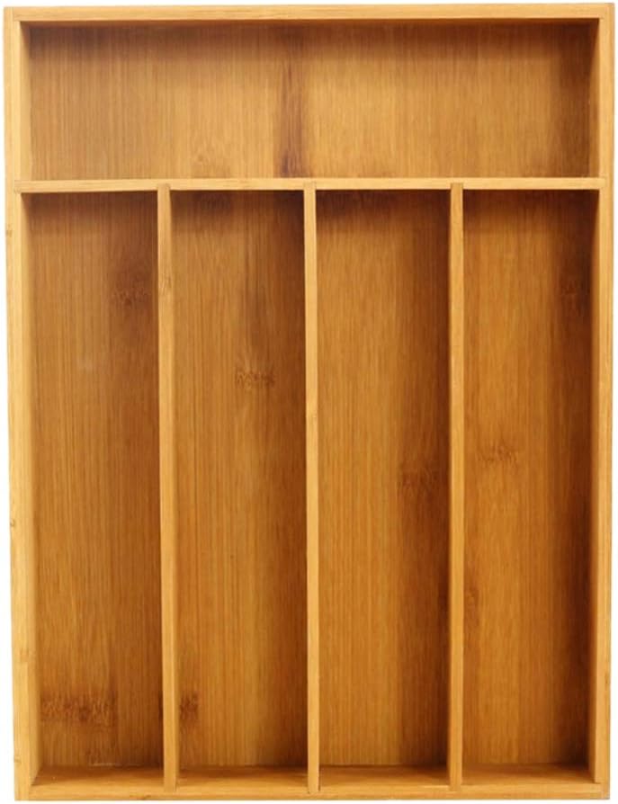 Xigeapg Practical Kitchen Cutlery Storage Box Expandable Cutlery Tray Bamboo Drawer Organizer Kitchen Accessories