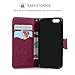 For iPhone 6 Case, iPhone 6S Wallet Case, Premium Soft PU Leather Notebook Cover Embossed Totem Flower Design Case Kickstand Function Card Holder and ID Slot Slim Flip Protective Skin Shell, Rose