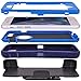 MAXCURY Hybrid Rubber Plastic Impact Defender Rugged Hard Case with Built-in Screen Protector and Belt Clip Holster Compatible for iPhone 6 and iPhone 6s Case (Navy/Blue & Clip)