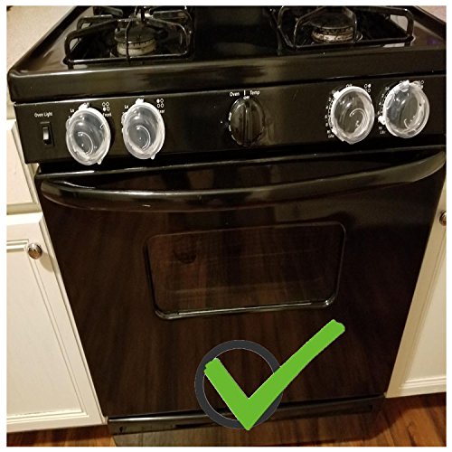 Oven & Stove Knob Covers :: Upgraded Version Clear View Easy Set-up Universal Design by Hombae :: Baby Child Toddler Kitchen Safety (2 PCs Set)