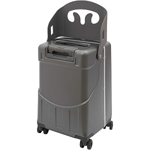 Kid Ride-on Trolley Case, Top Opening Suitcase with Wheels (Grey,Grey) | 14.2*13.4*22.6 in Hardside Carry-On Suitcase, with L