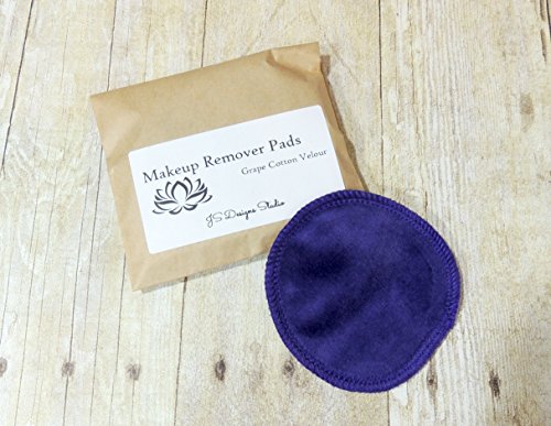 Reusable Makeup Remover Pads Grape Cotton Velour 5 Pack