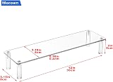 Worown Acrylic Riser Shelf Single Tier Clear Display Stand Cupcake Trophies view 2