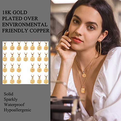 U7-Women-Girls-Tiny-Hexagon-Initial-Necklace-Platinum18K-Gold-Plated-Name-Alphabet-Jewelry-Dainty-Letter-Pendant-Embossed-Grain-Monogram-Necklace-A-to-ZOffer-Custom-Engrave-Back-Side