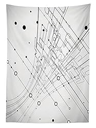 Ambesonne Abstract Tablecloth, Technology Geek