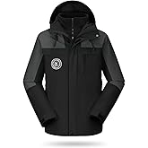 CAMELSPORTS Men's Mountain Ski Jacket 3 in 1 Waterproof Winter Jacket Warm Snow Jacket Hooded Rain Coat Windproof Winter Coat