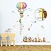 DECOWALL DA-1606N1406A Animal Hot Air Balloon Height Growth Chart and Train Kids Wall Stickers Wall Decals Peel and Stick Removable Wall Stickers for Kids Nursery Bedroom Living Room d?cor