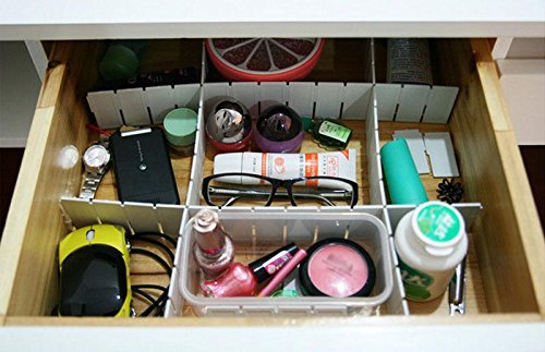 6Pcs pretty practical Home Grid Drawer Divider Household Necessity Storage Organizer