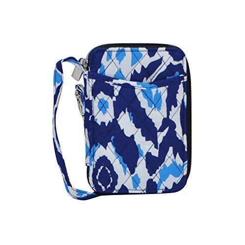 Turquoise Ikat Print NGIL Quilted Wristlet Wallet