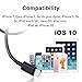 Cordify 3Pack Extra Long 10FT Lightning to USB Charger Cable, 8 Pin USB Sync and Charging Cords Compatible with iPhone 7/7 Plus/6s/6s Plus/6/6 Plus/5s/5c/5/SE, iPad/iPod (Black)