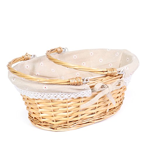MEIEM Wicker Basket Gift Baskets Empty Oval Willow Woven Picnic Basket