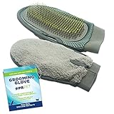 PR Pet 2 in 1 Dog and Cat Grooming Brush Glove to Easily Wash and Groom Long Hair Breads