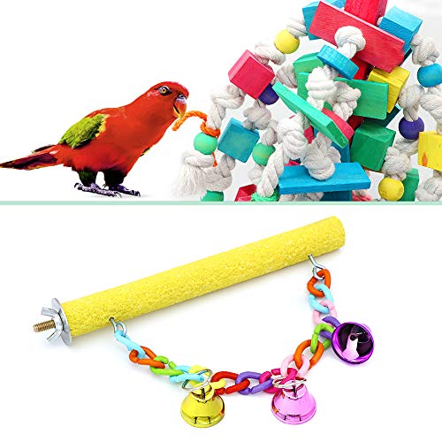 Large Bird Swing Toys, 3 PCS Big Parrots Chewing Natural Wood with