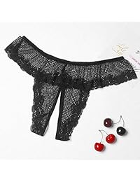 Justgoo damaes Sexy G-String Tallas grandes Bragas Tanga de encaje Ropa interior Calzoncillos de talle bajo T-Back