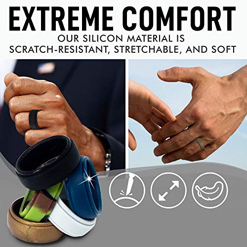 EveryRing Men | Men's Silicone Wedding Band or Engagement Ring Alternative | Pack of 5 Active Bands - Medium (9.5-10) - Thumbnail 5