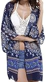 Angerella Women's Sexy See-Through Chiffon Beachwear Cover-ups Kimono Cardigan