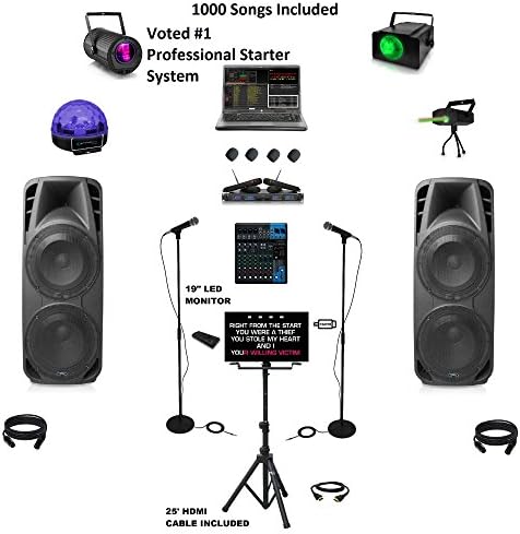 Professional Karaoke System 5000 Watts Dual 15" DJ System Laptop Yamaha Series