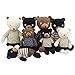 JIARU Stuffed Animals Toys Teddy Bear Plush Dressed Dolls with Removable Clothes (Striped Black, 14 Inch)