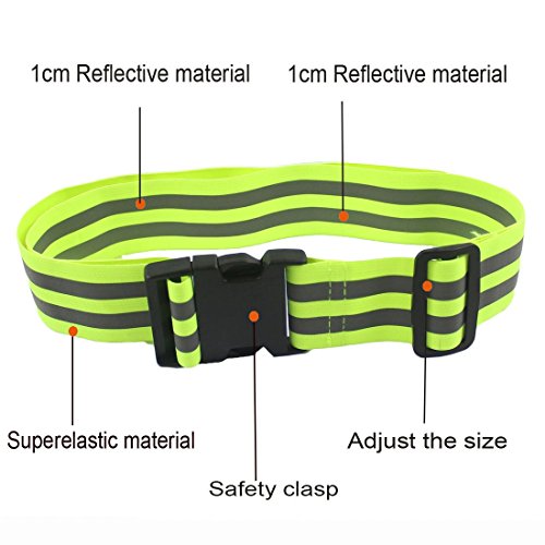 YUNYILAN Reflective Elastic Belt or Sash, Military Heritage Style Glow Belt, Running Walking Motorcycling and Outdoor Sports Safety Glow Belt，Adjustable - Thumbnail 3