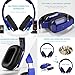 August EP650 Bluetooth Wireless Over Ear Headphones with aptX LL Low Latency/Multipoint/NFC / 3.5mm Audio in/Headset Microphone - Blue