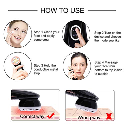 Face Lifting Machine 5 in 1 Skin Tightening Machine EMS Massager for Wrinkle Remover Anti-aging Colors Light Beauty Device