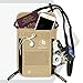 VENTURE 4TH Passport Holder Neck Wallet with RFID Blocking Nylon Lining - Hidden Neck Pouch for Travel (Beige)