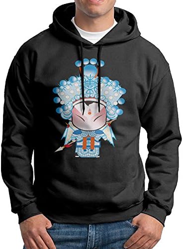 NVVM Men's Chinese Peking Opera Pullover Hooded Sweatshirt M