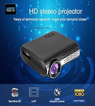 LAZERVISION LV520 , 6000 Lumens Full HD LED Projector 1080P, HDMI USB VGA AV , Specially Design for School and Coaching CENTRES.