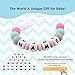 Pacifier Clip Personalized Name TYRY.HU Baby Girls Binky Holder Soothie Paci Clip Silicone Bead Teething Relief Teether Toy Handmade Baby Birthday Shower Gift (Pink)