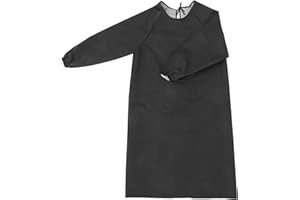 Uonlytech Waterproof and Oilproof Long Sleeve Apron with Pockets for Cooking Cleaning and Painting Work Smock Unisex Durable 