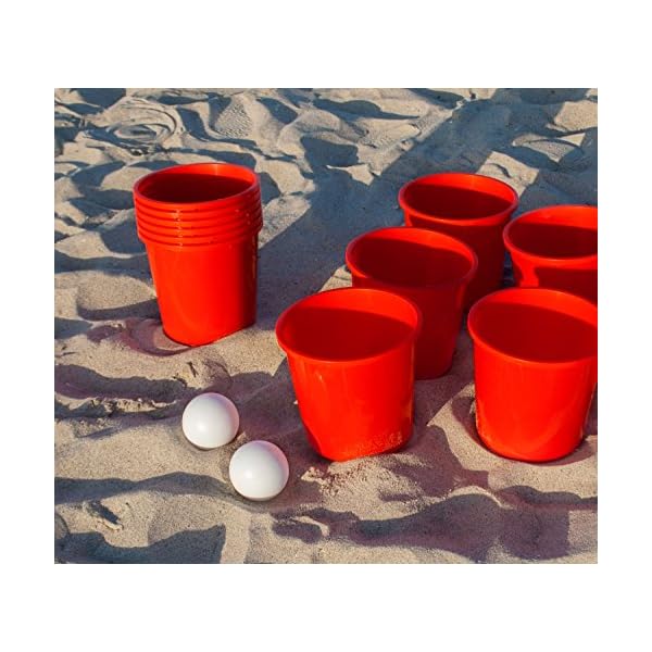 Yard Games Giant Yard Pong with Durable Buckets and Balls Including
