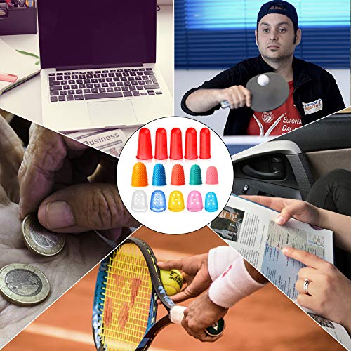 30 Pieces Rubber Fingers Tip Finger Pad Grip Reusable Finger Cover Protector for Currency