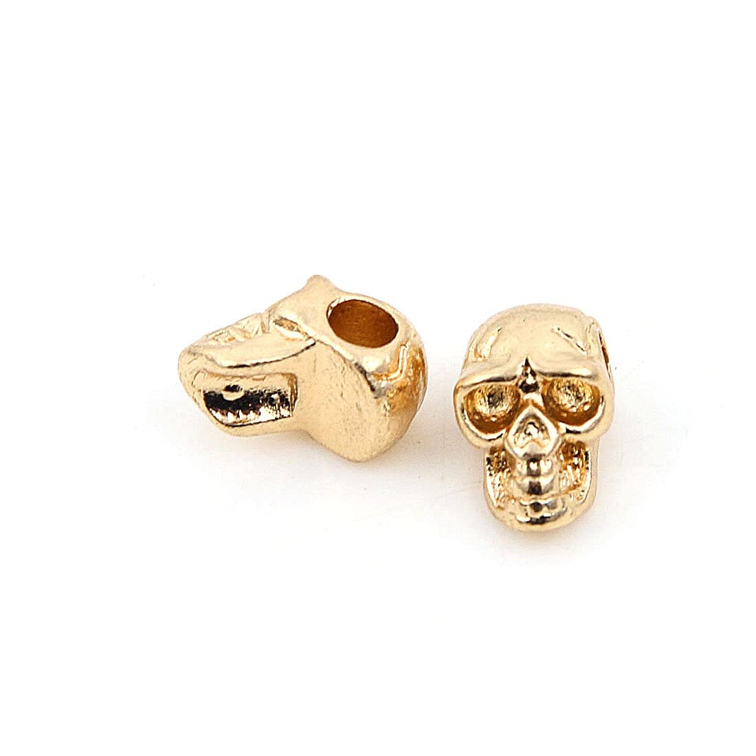 20 Skull Spacer Beads 12 x 6 mm Skull Gold Colour Metal Beads for Necklace Charm Bracelets Craft Making