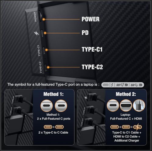 APILDELLA Extensor de pantalla triple para portátil de 15,6'', monitor dual portátil FHD 1080P para portátil USB C HDMI, extensor de monitor Plug-Play para triple pantalla para Mac/Windows, compatible