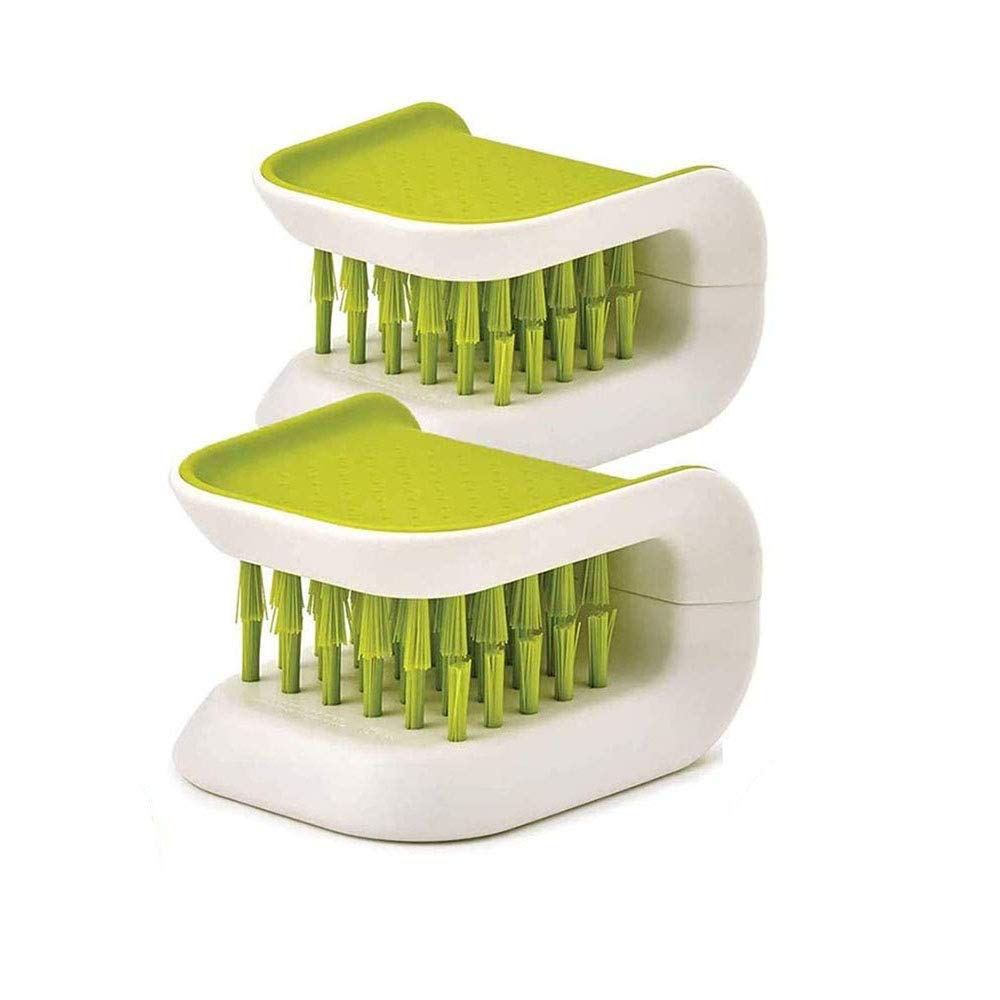 2 Pieces Cutlery Cleaning Brush, Kitchen Knife Cleaning Brush, Creative U-Shaped PP Plastic Multifunctional Kitchen Cleaning Brush for Knife, Fork, Chopsticks, Tableware (Green)
