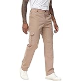 Soojun Men's Elastic Waist Relaxed Fit Stretch Cargo Pant