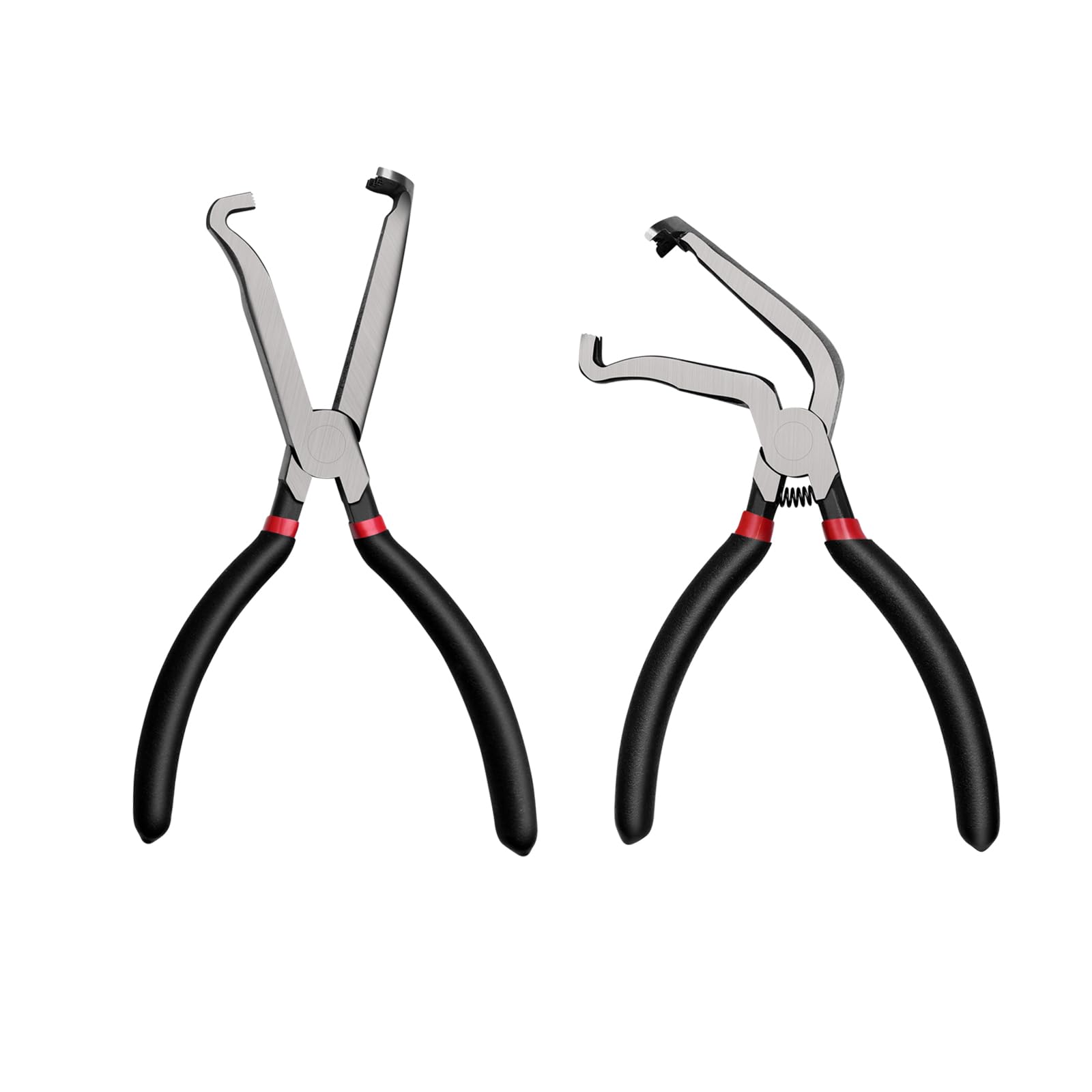 Photo 1 of 2Pcs Electrical Disconnect Pliers?37960 37980 Automotive Tools Electrical Connector for Cars,Fuel Line Petrol Clip Pipe Pliers?Disconnect Tools for Push Tab Style Plugs (1*Red60°+1*Red straight)