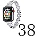 Moretek Band for Apple Watch Series 1 & 2 & 3 38MM All Edition - Women Stainless Steel Crystal Diamond Replacement Bracelet Accessories Bands (Silver 38MM)